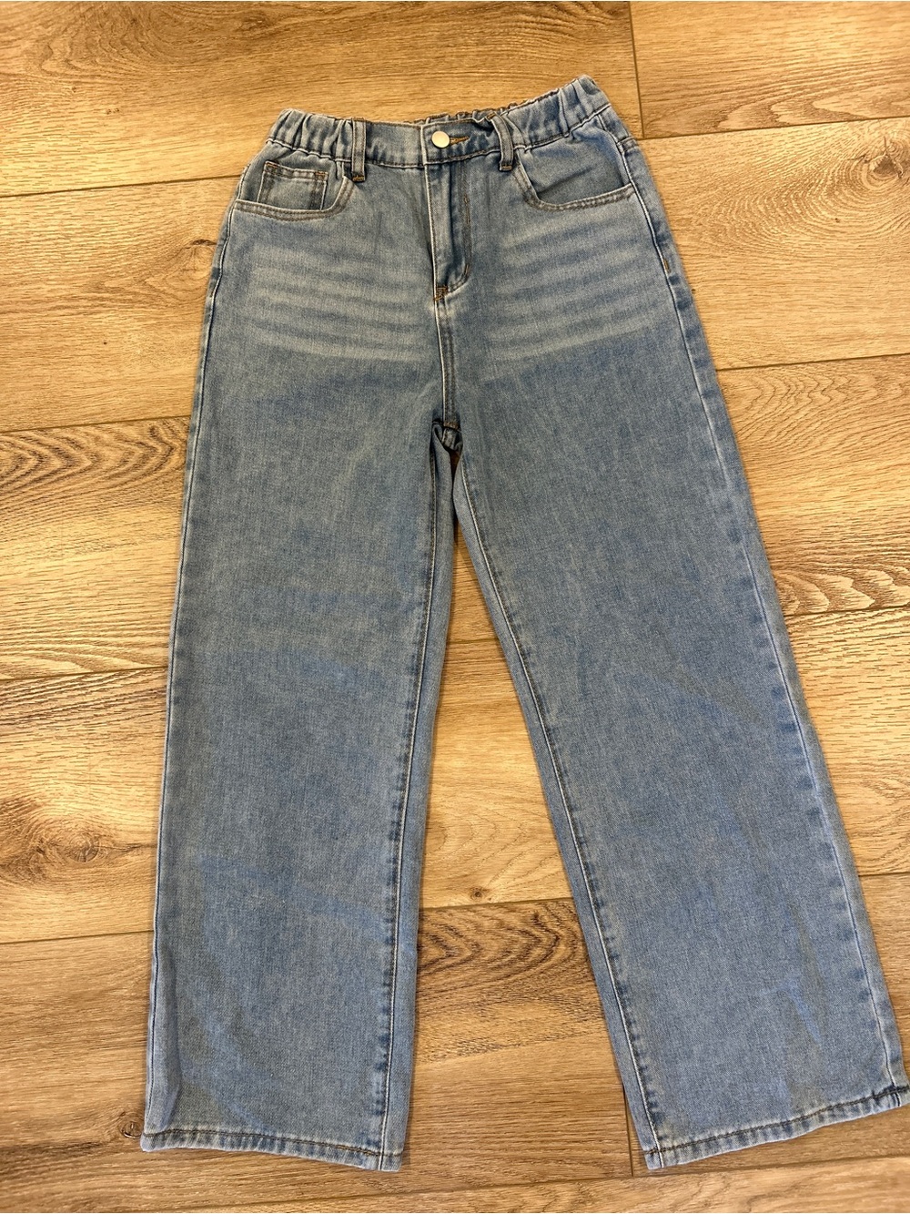 SHEIN Light Blue High-Rise Straight Leg Jeans